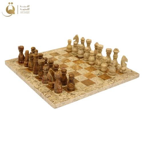 شطرنج رخام فلورينس 30x30 سم - بيج وعسلي