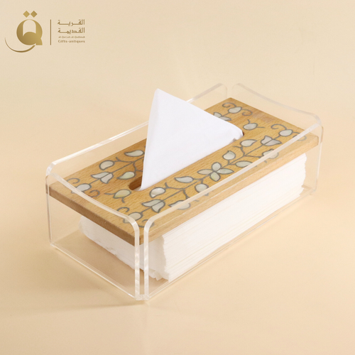 Mother of pearl Shami Tissue Box - Wooden