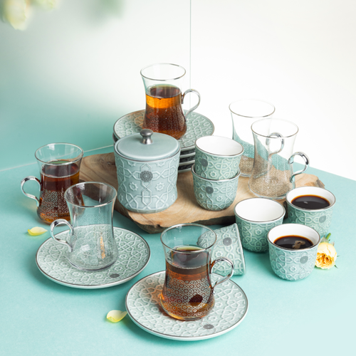  Tea And Arabic Coffee Set Rosette - Blue