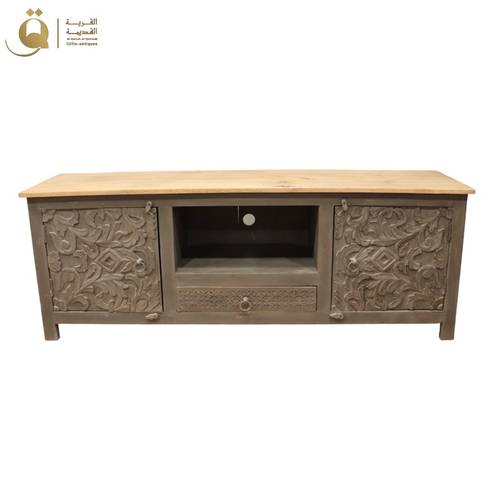 طاولة تلفزيون 60x40x160 سم رمادي - كارفينغ