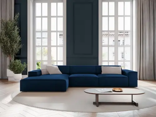 كنب زاوية حرف L رويال هوم  280×85 سم - ازرق داكن