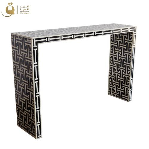 Apollo Console Table Hermes Pattern - Black