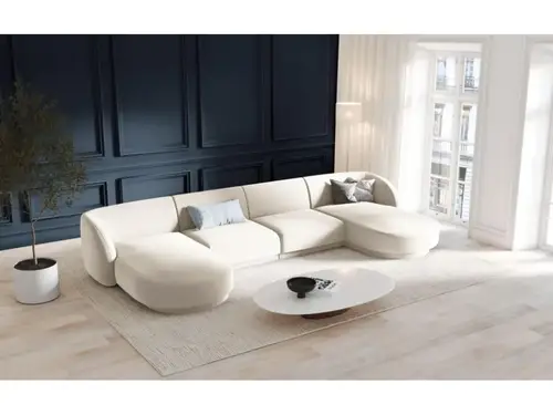 كنب زاوية حرف U رويال هوم 170×350×80 سم - ابيض