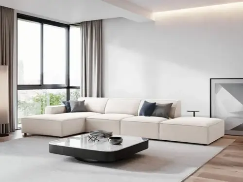 كنب زاوية حرف L رويال هوم 200×340 ×80 سم - بيج