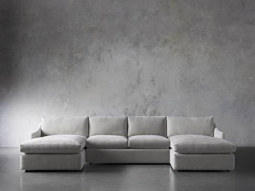 كنب زاوية حرف U رويال هوم 85×350×80 سم - رمادي