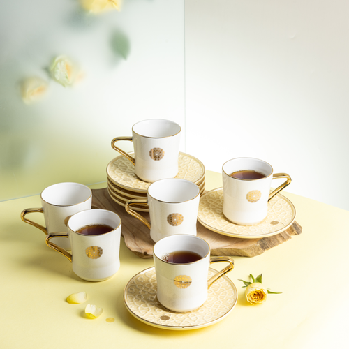 Porcelain Tea Set Rosette - Off White