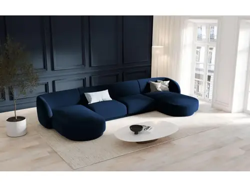 كنب زاوية حرف U رويال هوم 170×350×80 سم - ازرق داكن