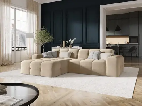كنب زاوية حرف L رويال هوم 260×200×80 سم - بيج