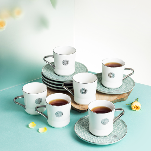 Porcelain Tea Set Rosette - Blue