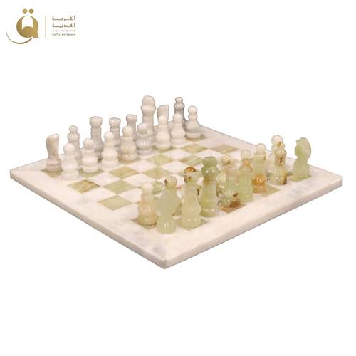شطرنج رخام فلورينس 30x30 سم - عشبي وأبيض