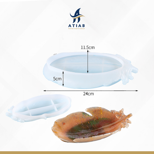قالب سليكون وعاء كبير شكل الريشة 24*11.5*5