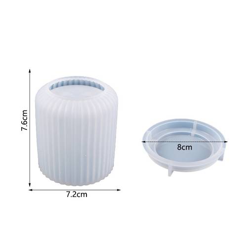 قالب سليكون وعاء تخزين مقلم بغطاء 7.2x7.6cm