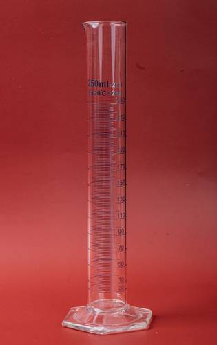  CYLINDER GLASS MEASURING WITHGLASS HEXAGON 250ML 