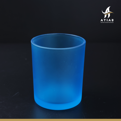  Frosted blue glass jar 210ml