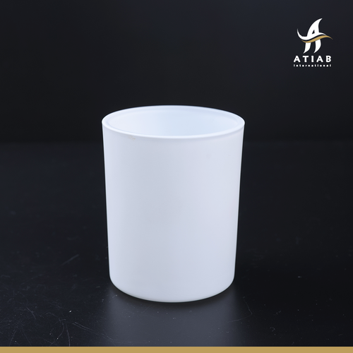  Matte white glass jar 210ml