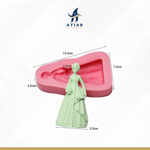 قالب سليكون عروس مع باقة ورد