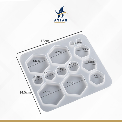 قالب سليكون أشكال سداسية 16x14.5x0.9