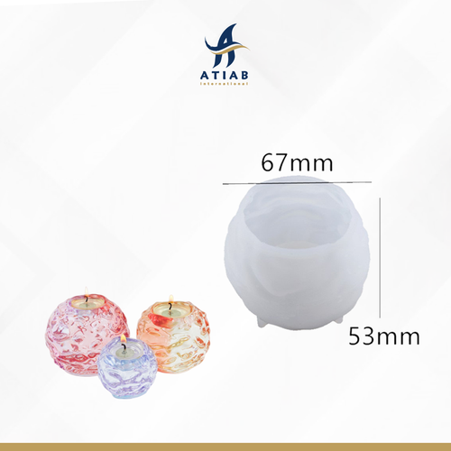 قالب سلكون شمعدان كرة مموجة 6.7*5.3