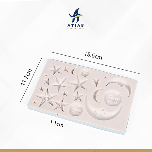 قالب سليكون قمر هلال نجوم فني 18.6*11.7*1.1