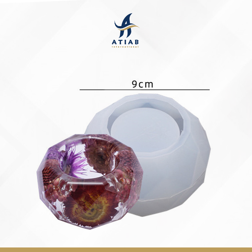 قالب سليكون وعاء حامل كروي مضلع 9*5.6