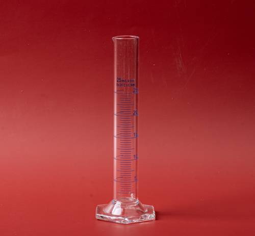  CYLINDER GLASS MEASURING WITHGLASS HEXAGON 25ML 
