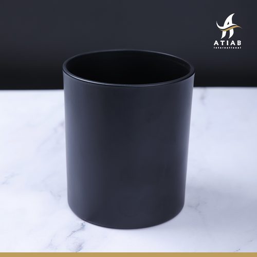  Matte black glass jar 450ml