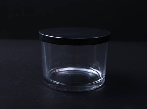 كوب شموع زجاجي مع غطاء معدني - Glass jar 510ml