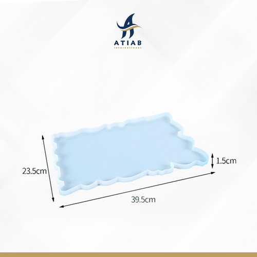 قالب سليكون صينية كبيرة بحواف متعرجة 39.5*23.5*1.5