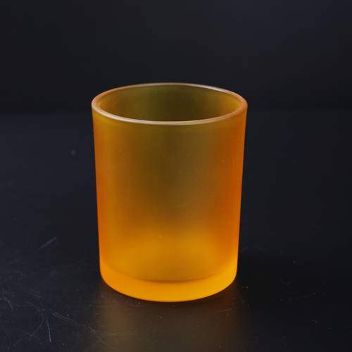 Frosted orange glass jar 210ml