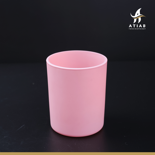 Matte pink glass jar 210ml