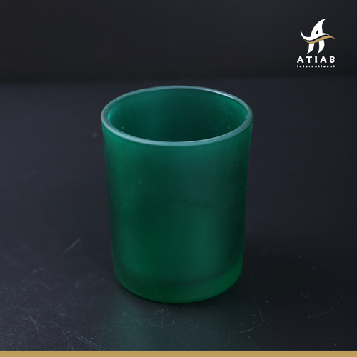 Frosted green glass jar 210ml