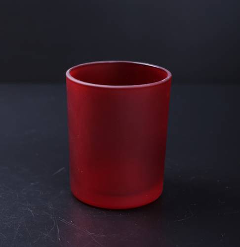  Frosted red glass jar 210ml