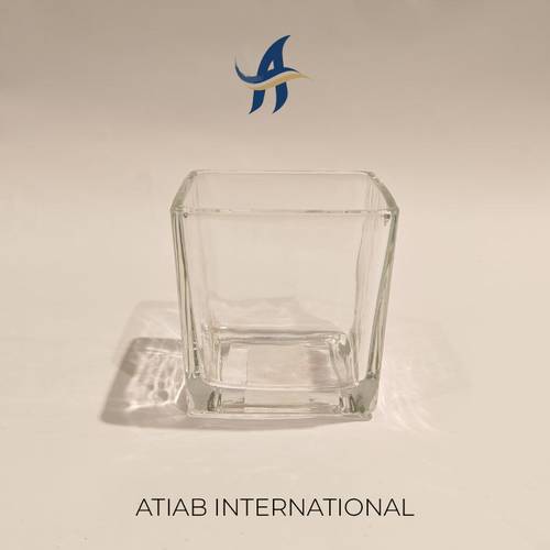 Square Jar Clear 80*80-كوب شموع زجاجى مربع