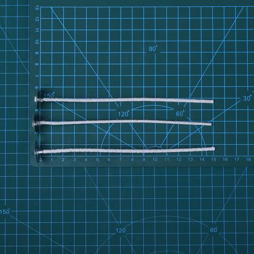 Collected interlocking braided cotton wick. length 15 cm thickness 60