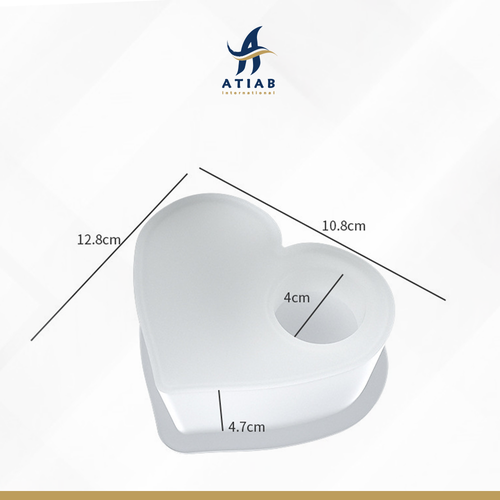 قالب سليكون شمعدان شكل قلب 12.8*10.8*4.7