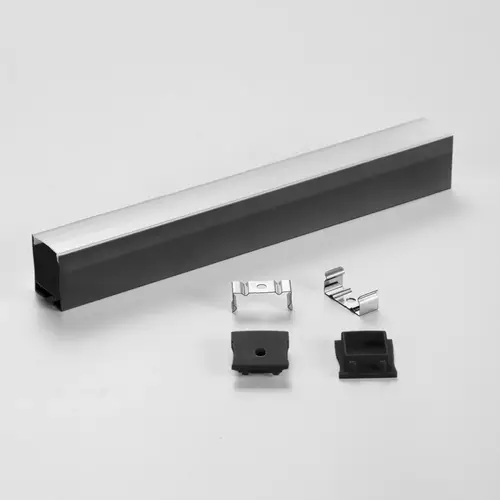 مجرى شريط ليد لطش المنيوم عرض 2.3cm عمق 2.67 cm طول 3 متر اسود