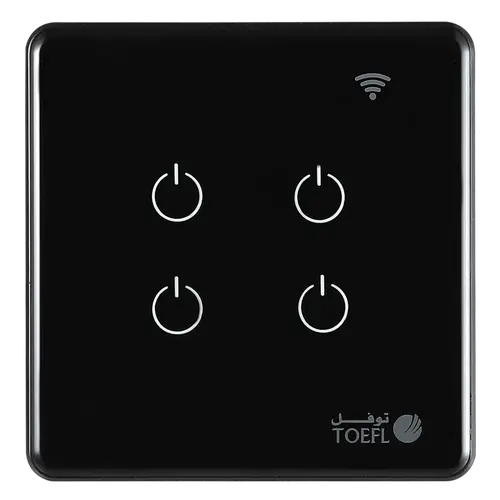 مفتاح رباعي اسود ذكي تحكم عن بعد WiFi - توفل