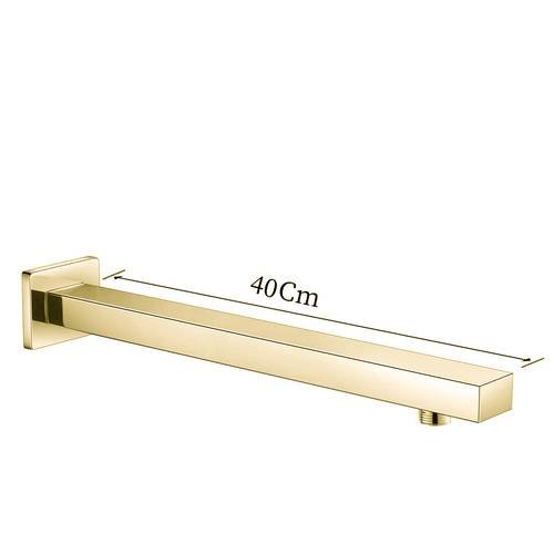 ذراع دش مطري جداري ذهبي مربع 40cm