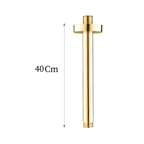 ذراع دش مطري سقفي ذهبي دائري 40cm
