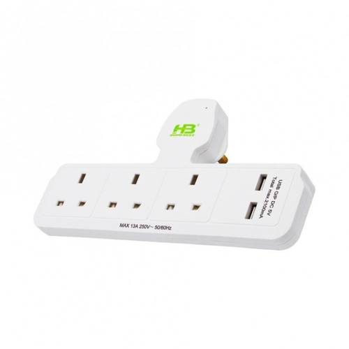 قسام افقي 13 امبير مع USB - اتش ابي