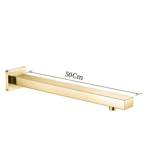 ذراع دش مطري جداري ذهبي مربع 50cm