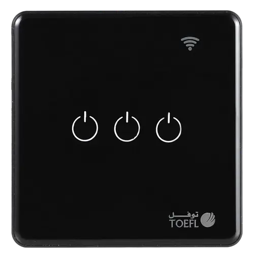 مفتاح ثلاثي اسود ذكي تحكم عن بعد WiFi - توفل