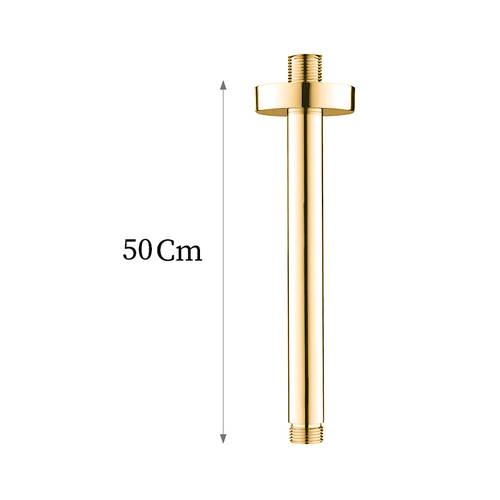 ذراع دش مطري سقفي ذهبي دائري 50cm