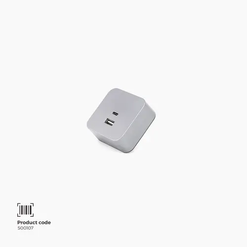 فيش مربع منفذ USB رمادي