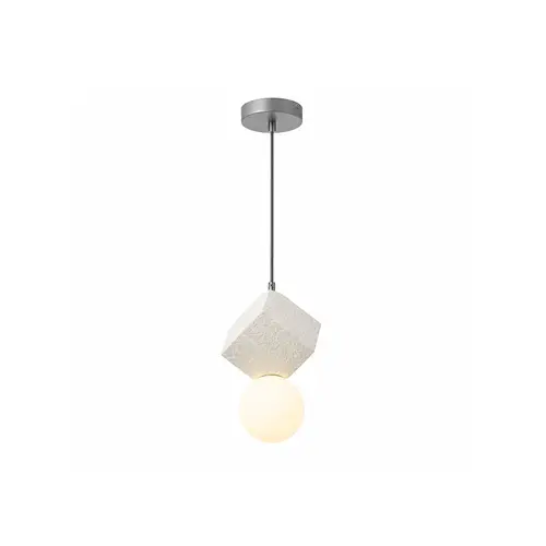 معلقة رخامية  25 سم  زجاج مثلج ابيض  | E27 | KT6002WH