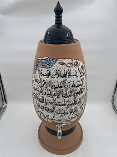 الزير الفسيفساء البيضاوي الكبير (الفاتحة) اسود