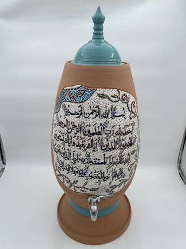 الزير الفسيفساء البيضاوي الكبير (الفاتحة) تركواز