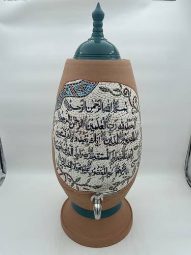 الزير الفسيفساء البيضاوي الكبير (الفاتحة) اخضر
