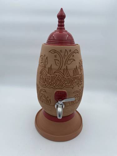 الطراز المديني البيضاوي المصغر (بسملة عريضة) احمر 3 لتر واكثر