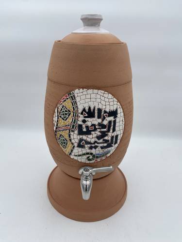 الزير الفسيفساء البيضاوي المصغر (بسملة زخرفية) 3 لتر واكثر